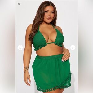 Fashion Nova Green Halter Bikini Set